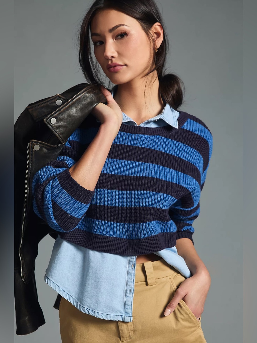 ANTHROPOLOGIE $148 PILCRO LAYERED SWEATER - Picture 1 of 8